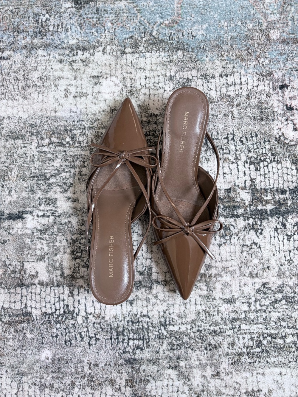 Marc Fisher Florin Pump Women's Brown Pointed Toe Kitten Heel Shoes - Picture 1 of 4
